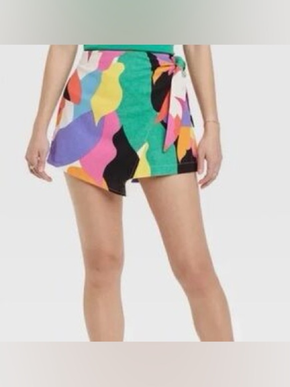 Multicolor Abstract Print Mini Skort